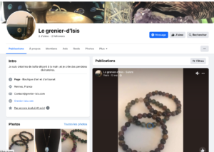 Page Facebook du Grenier d'Isis